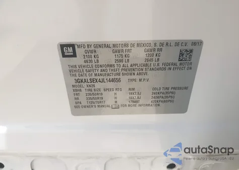 2018 GMC Terrain Denali z USA, uszkodzony, nr VIN 3GKALSEX4JL144656